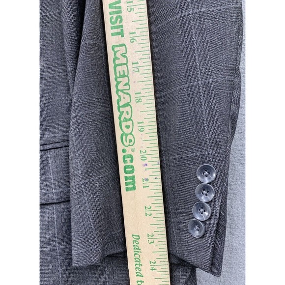 BOCACCIO UOMO Sports Coat 46R Solid Gray Formal Cross Hatch Blazer Suit Jacket - Picture 7 of 16